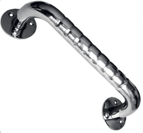 Króm egyenes fürdőszoba kapaszkodó 40 cm csúszásmentes dombornyomott