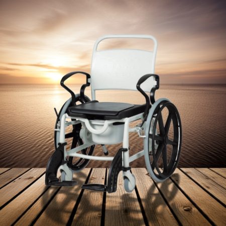 Miami önhajtós nagy teherbírású gördíthető szoba wc zuhanyszék egyben 150 kg