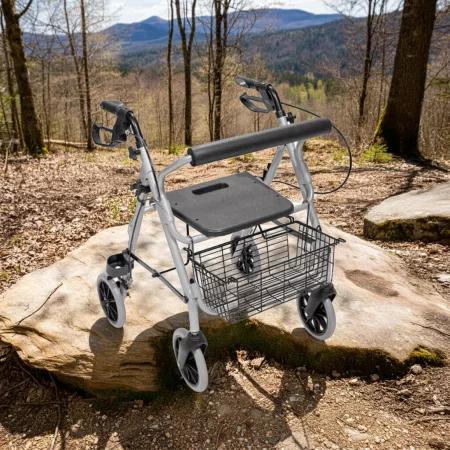 Mobiak ultra könnyű összecsukható rollátor Silver