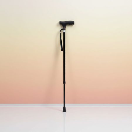 Állítható magasságú alumínium sétabot, fekete Mobiak