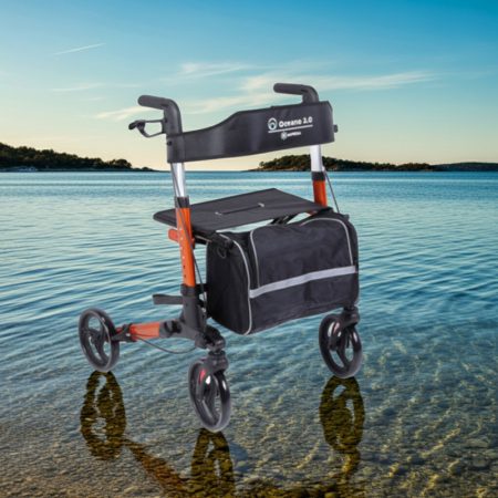 Összecsukható gördíthető rollátor 4 kerékkel Oceano 2.0