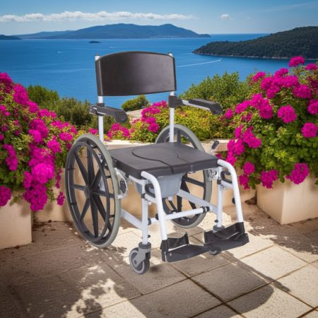 Luna III. önhajtós kerekesszék fürdető szék szoba wc egyben RS847